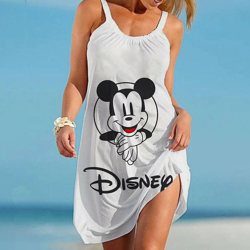 Women's Disney Print Skinny Beach Dresses