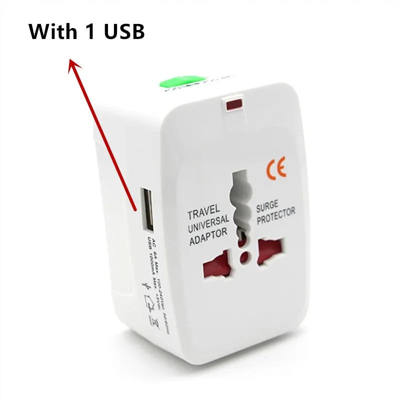 All in One Universal Plug Adapter 2 USB Port