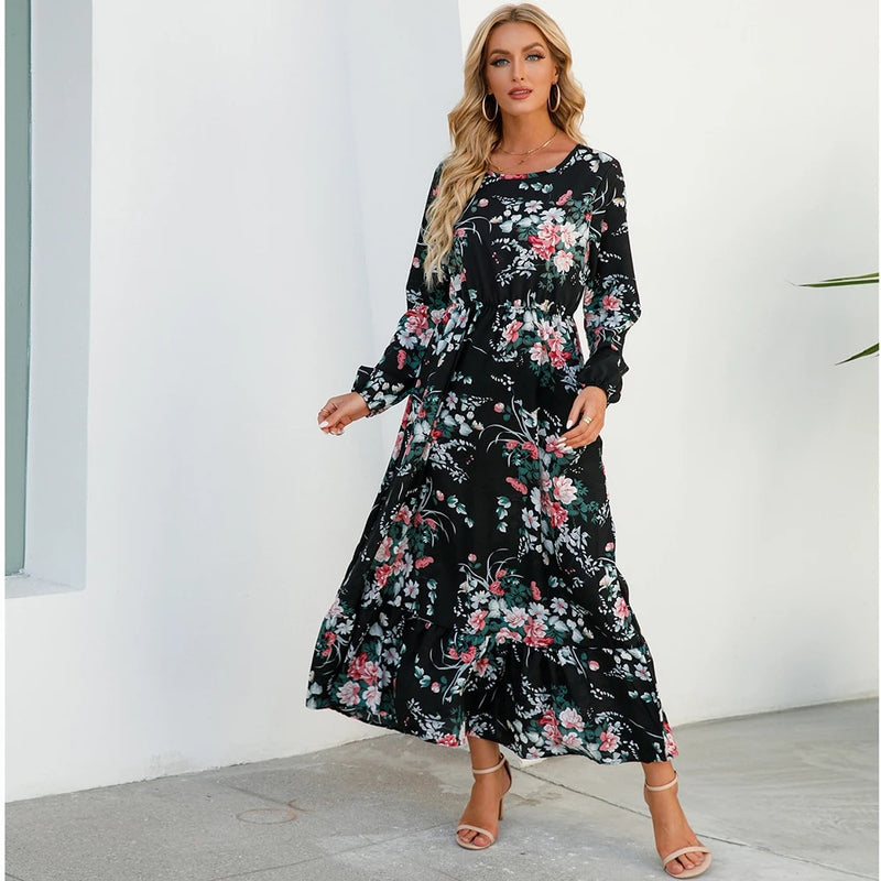 Spring Summer Women Maxi Casual Dress