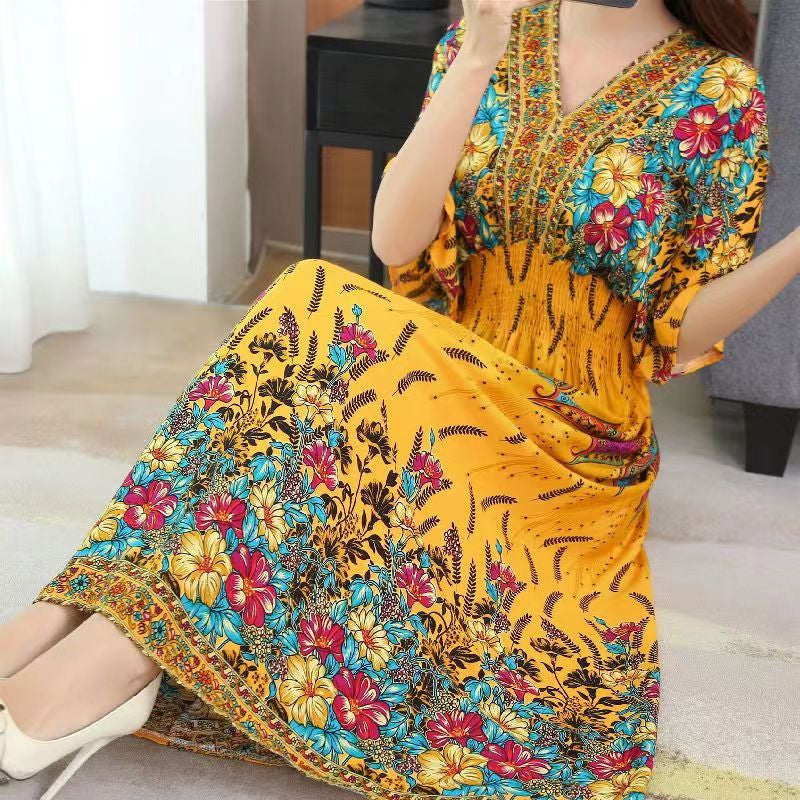 Casual Elegant Bohemian Style V-neck Dress