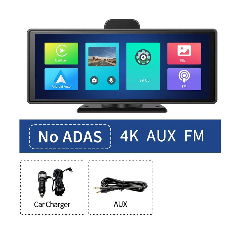 10.26" 4K GPS Navigation Wireless Dash Cam Recorder