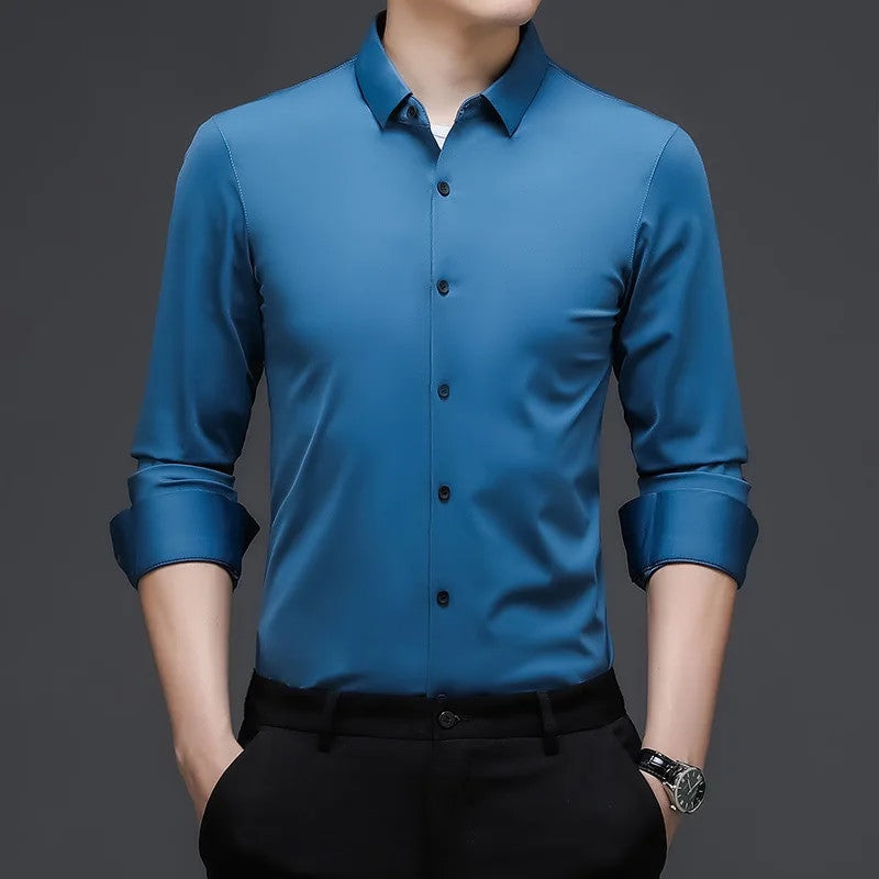 Men's Casual Business Solid Color Shirt