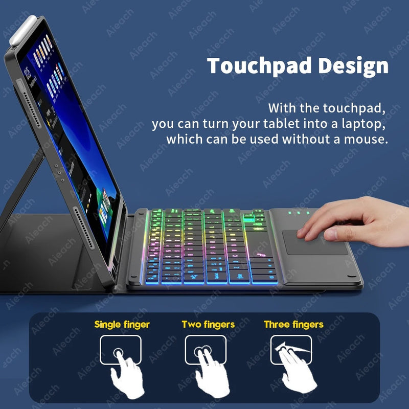 Rechargeable Wireless Bluetooth Keyboard with Touchpad