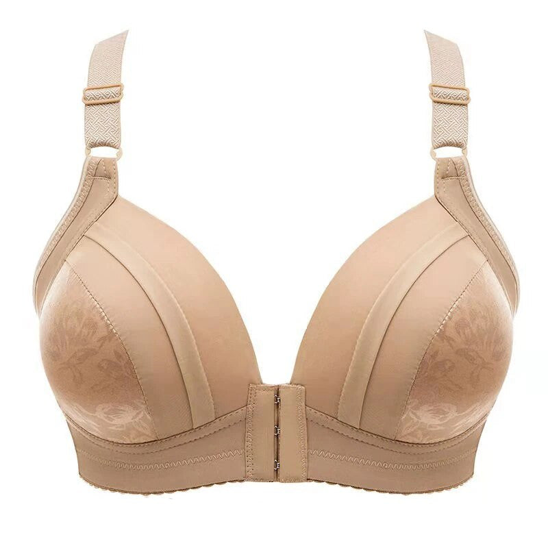 Women's No Steel Ring Thin Section Front Button Bra