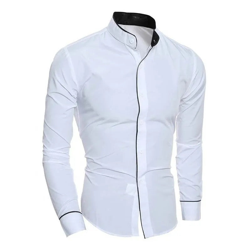 Men's Solid Color Casual Long Sleeve Shirt