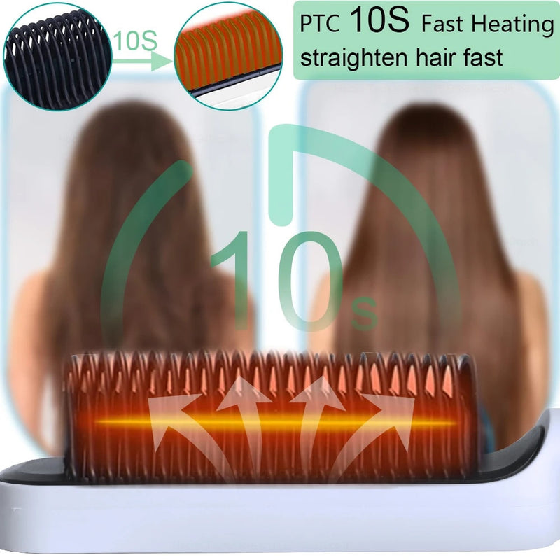 3 in 1 Heating Comb Hair Straightener Electric Brush