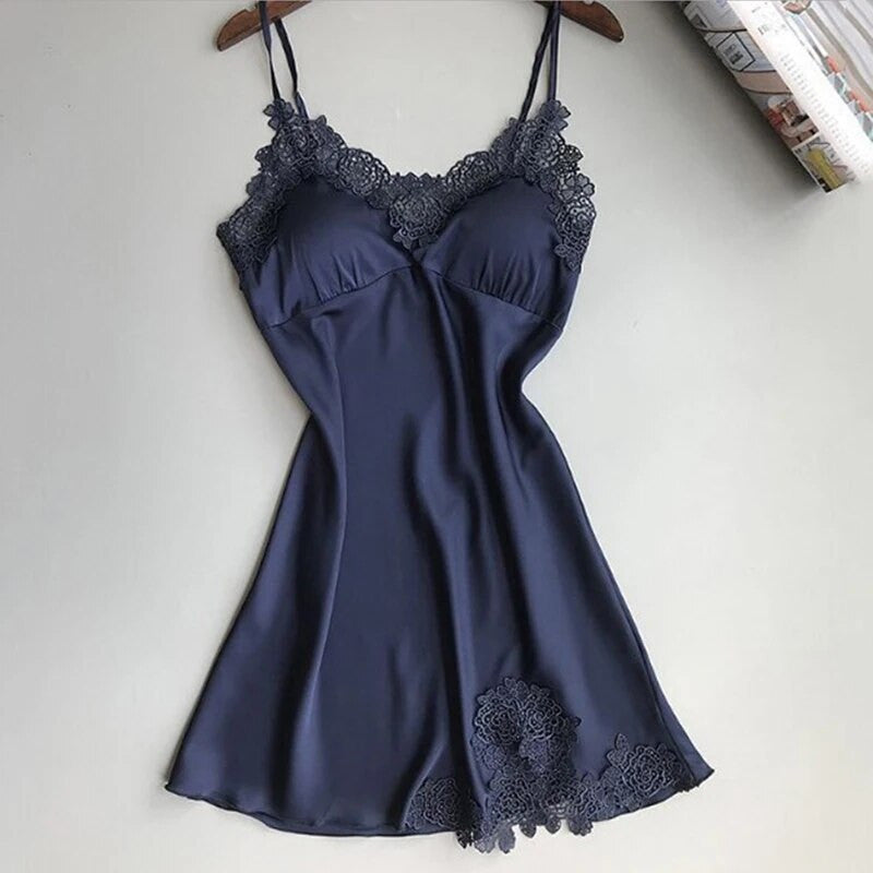 Sexy Women's Silk Suspender Nightdress