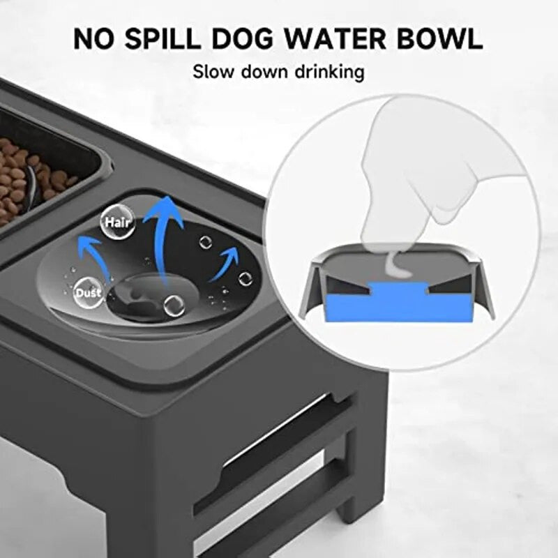 Elevated Adjustable Raised Dog Bowl