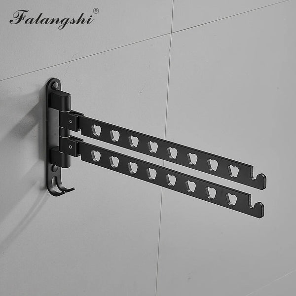 Aluminum Black Swivel Folding Clothes Rack