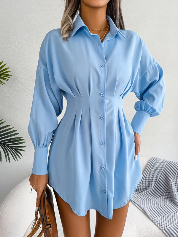 Women Casual Buttons Long Sleeve Dress Shirt