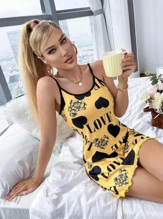 Ladies V Neck Sexy Lace Pajama Deep Set