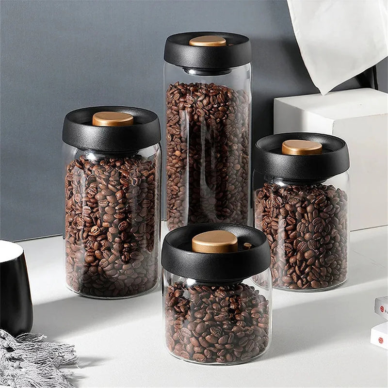 Coffee Beans Vacuum Sealed Glass Storage Tank