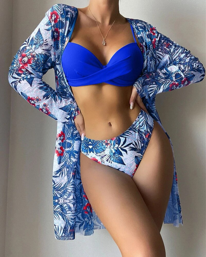 Women's Floral Low Waist Print Bikini Set