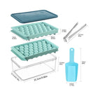 Round Ice Cube Tray Maker with Lid & Bin
