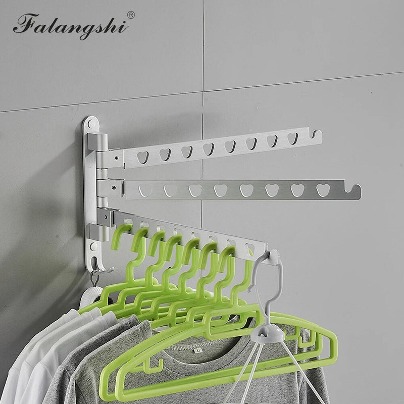 Aluminum Black Swivel Folding Clothes Rack