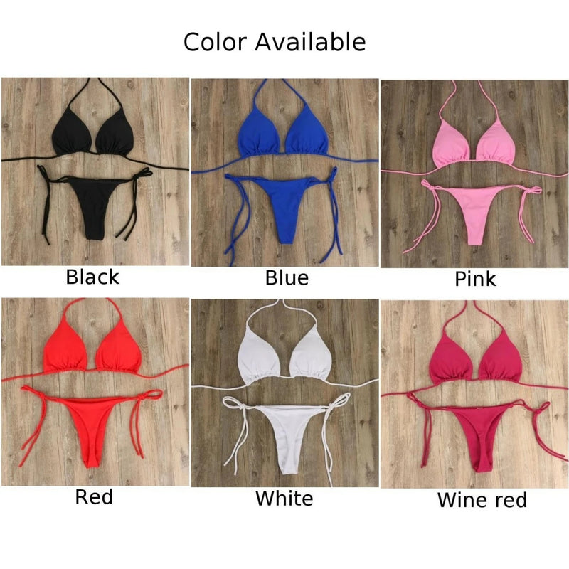 Women Thong Bikini Side Tie Sexy Swimsuit Set