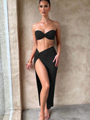 Women's Sexy Strapless Hollow Out Dress