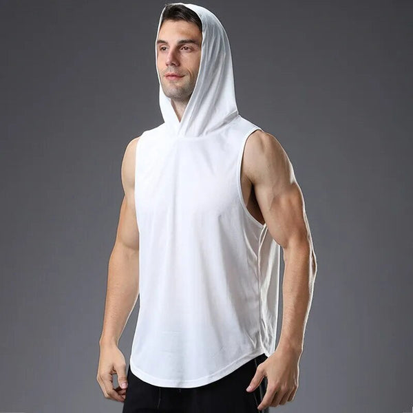 Men's  Fitness Loose Hooded Tank