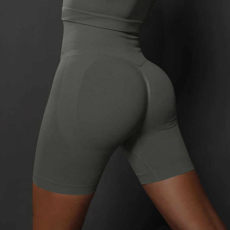 Seamless Women High Waist Yoga Shorts