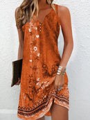 Women's V Neck Loose Bohemian Dresses