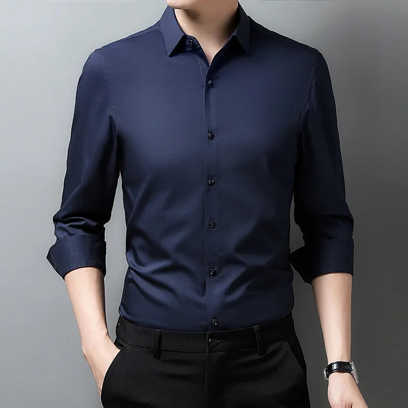 Men's Casual Business Solid Color Shirt