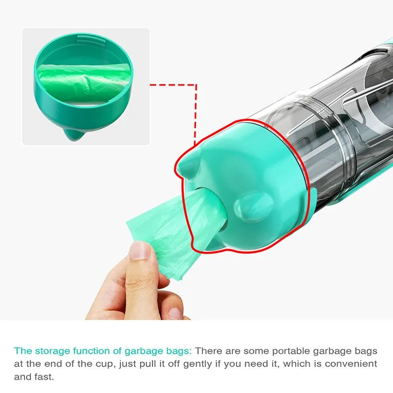 Portable Cat Dog Water Bottle Food Feeder