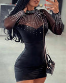 Women Sexy Shiny Rhinestone Summer Dress