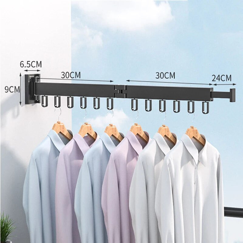 Wall Mount Retractable Cloth Drying Rack